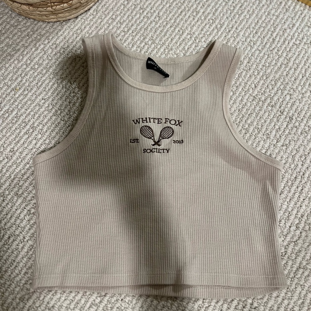 White Fox Boutique Cream Tank Top